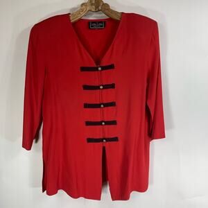 Vintage Red Tunic 1980s 90s Sz Medium